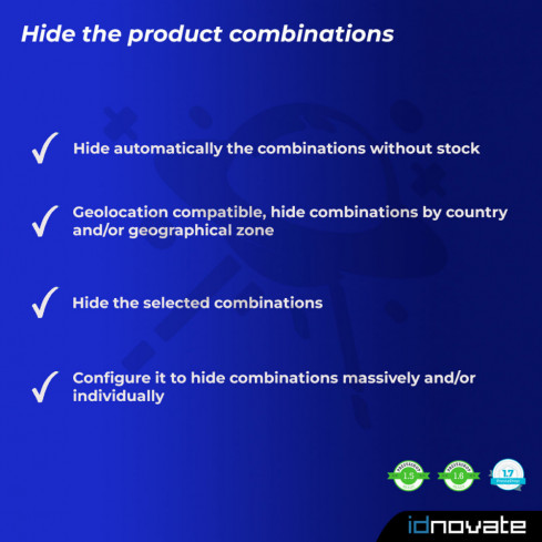 Hide product attributes and combinations module for PrestaShop