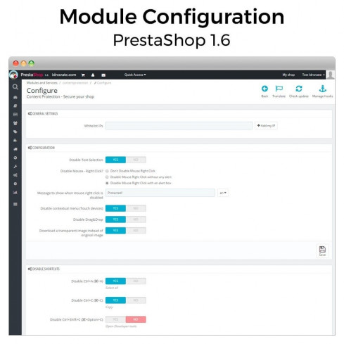Content Protection - Secure your shop module for PrestaShop