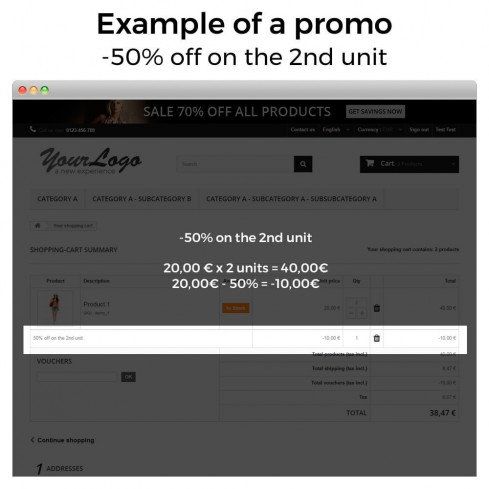 Module Promotions et réductions (3x2, rabais, offres, packs) pour PrestaShop