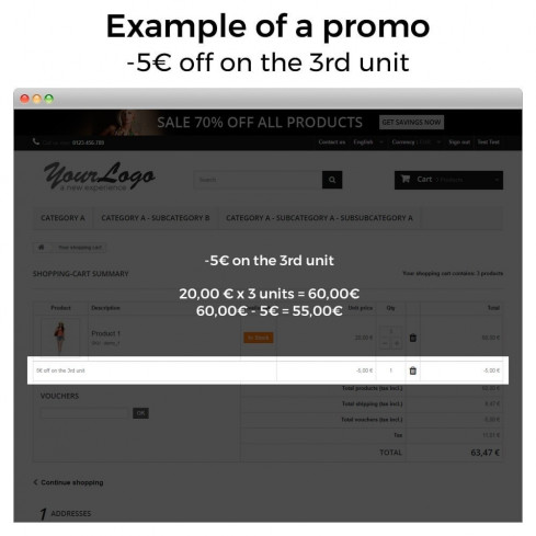 Module Promotions et réductions (3x2, rabais, offres, packs) pour PrestaShop