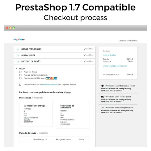 Module Banco Sabadell Redsys ®* VPOS (Refunds, Click to Pay) pour PrestaShop