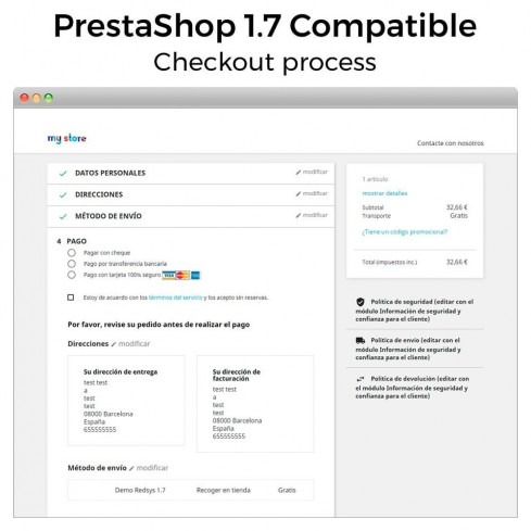 Módulo Pago con tarjeta Banco Sabadell (Redsys®*) para PrestaShop