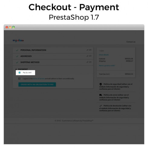 BBVA Bancomer Mexico - Payment with card (Virtual POS) module for PrestaShop