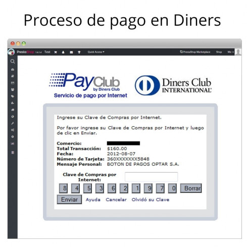 Interdin PayClub By Diners Club module for PrestaShop