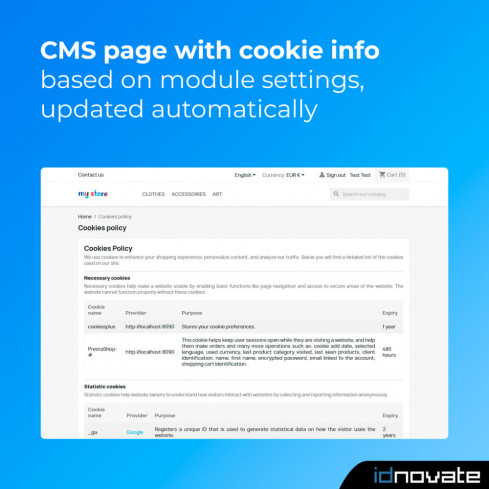 Module Loi Cookies RGPD (Bloqueur) + Google Consent Mode ❤️ pour PrestaShop