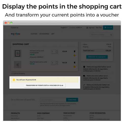 Treuepunkte-Programm: Belohnungen, Gutscheine & Meilensteine-Modul für PrestaShop
