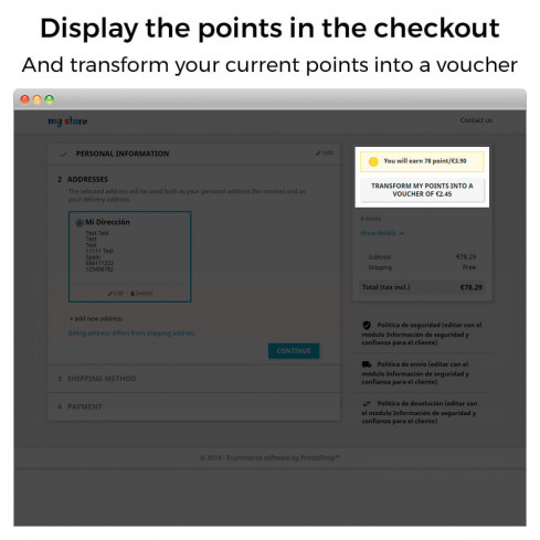 Treuepunkte-Programm: Belohnungen, Gutscheine & Meilensteine-Modul für PrestaShop