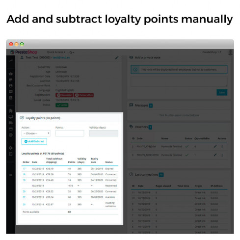 Loyalty Points Program: Rewards, Vouchers & Milestone Bonuses module for PrestaShop
