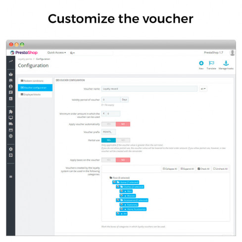 Module Programme de fidélité Points : Récompenses, Bons & Bonus Paliers pour PrestaShop