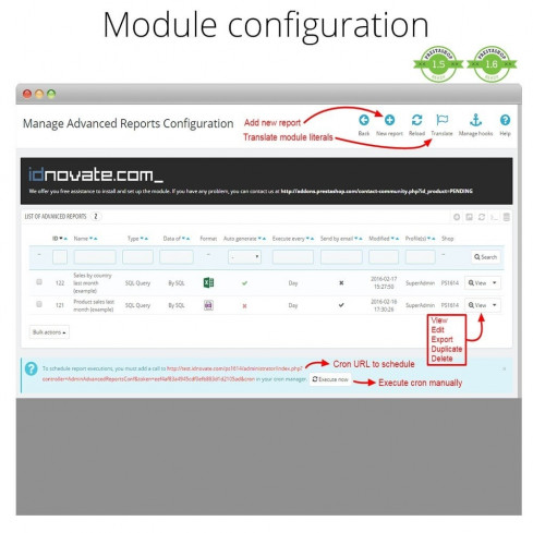 Módulo Informes avanzados para PrestaShop