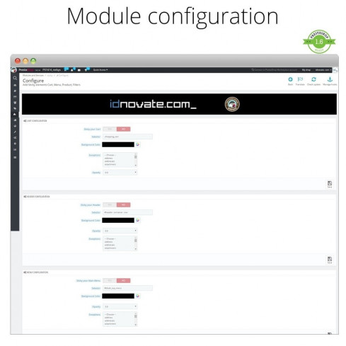 Módulo Haz flotante (sticky) la Cabecera, Carrito, Menú para PrestaShop