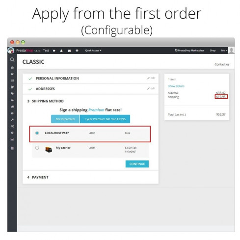 Module Tarif forfaitaire et réductions d'expédition Premium pour PrestaShop