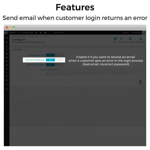 Módulo Recibe correo electrónico cuando un cliente se registra para PrestaShop