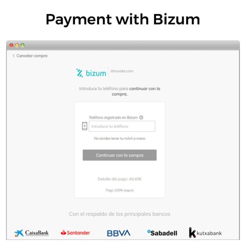 Módulo Bizum ®* - Pago con el móvil (con recargos y descuentos) para PrestaShop