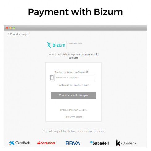 Bizum®* - Mobile payment (with fees and discounts)-Modul für PrestaShop