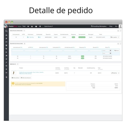 Module Redsys ®* Insite virtual POS card payment and refunds pour PrestaShop