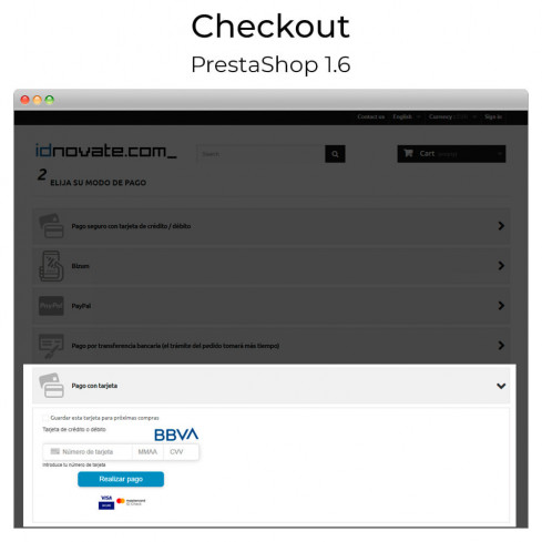 Módulo Redsys®* Insite pago tarjeta y gestión de devoluciones para PrestaShop