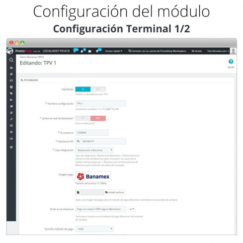 Módulo Pago con tarjeta Banamex para PrestaShop