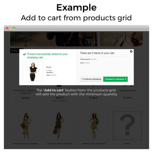 Module Minimum, maximum, multiple units and total cart limits pour PrestaShop