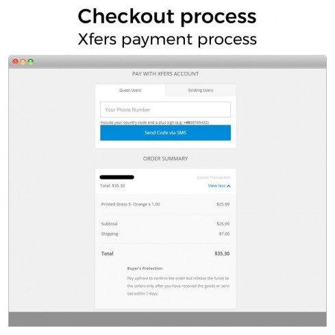 Modulo Xfers checkout payment gateway per PrestaShop