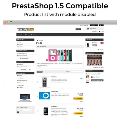 Módulo Ocultar productos (sin stock, por precios, por país) para PrestaShop