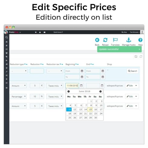 Módulo Edición de precios específicos para PrestaShop