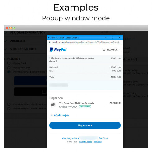 Módulo PayPal Plus (con Recargo/Comisión, Pago con Tarjeta) para PrestaShop