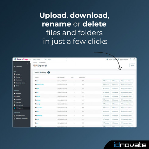 Módulo Explorador FTP - Administrador de Archivos Avanzado para PrestaShop