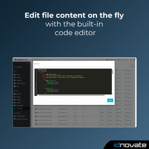 Módulo Explorador FTP - Administrador de Archivos Avanzado para PrestaShop
