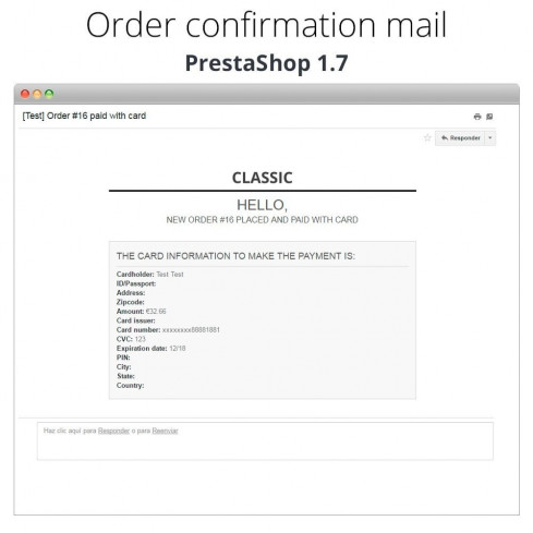 Módulo Pago offline/manual con tarjeta de crédito/débito para PrestaShop