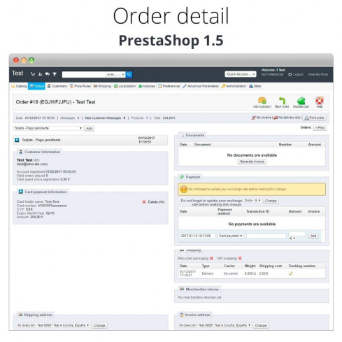 Module Paiement offline/manuel avec une carte de crédit/débit pour PrestaShop