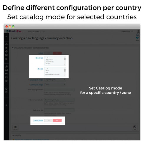 Auto Change Country, Language And Currency Geolocation-Modul für PrestaShop