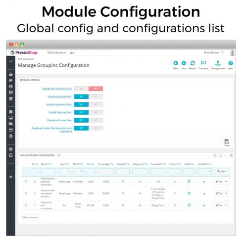 Module Augmentations de prix, remises et prix fixes pour PrestaShop