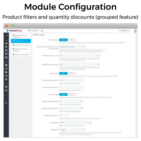 Preiserhöhungen, Rabatte und Festpreise-Modul für PrestaShop