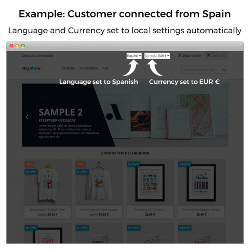Auto Change Country, Language And Currency Geolocation-Modul für PrestaShop