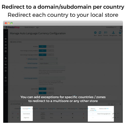 Auto Change Country, Language And Currency Geolocation-Modul für PrestaShop