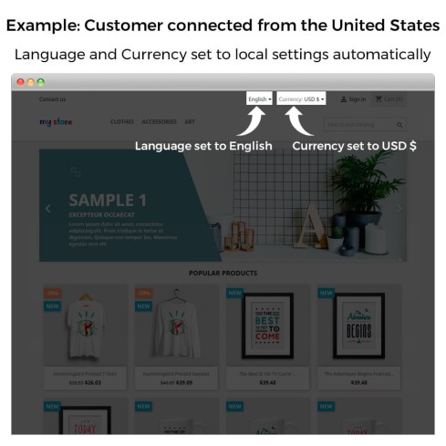 Module Changement auto Pays, Langue et Devise Géolocalisation pour PrestaShop