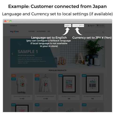 Module Changement auto Pays, Langue et Devise Géolocalisation pour PrestaShop