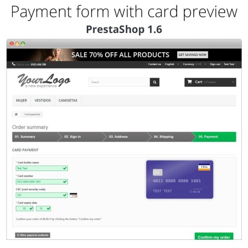 Módulo Pago offline/manual con tarjeta de crédito/débito para PrestaShop