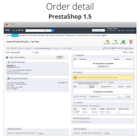 Module Paiement offline/manuel avec une carte de crédit/débit pour PrestaShop