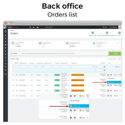 Super User - Log in as customer module for PrestaShop
