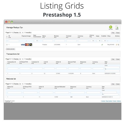 REDSYS ®* card payment (bizum ®*, clicktopay, refunds) module for PrestaShop