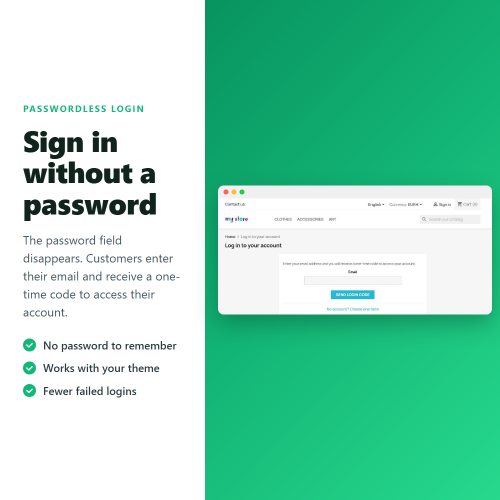 Module Connexion client sans mot de passe et 2FA : code OTP par e-mail pour PrestaShop