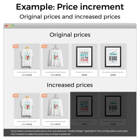 Price increments, discounts and fixed prices module for PrestaShop