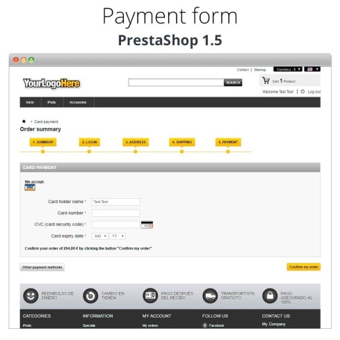 Manual Credit Card Processing - Offline payment module for PrestaShop