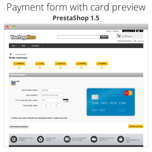 Manual Credit Card Processing - Offline payment module for PrestaShop