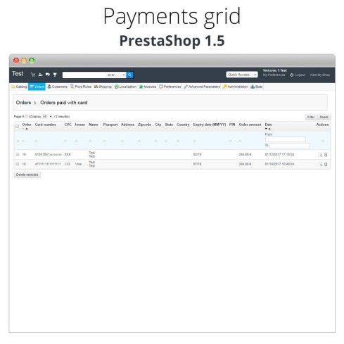 Manual Credit Card Processing - Offline payment module for PrestaShop