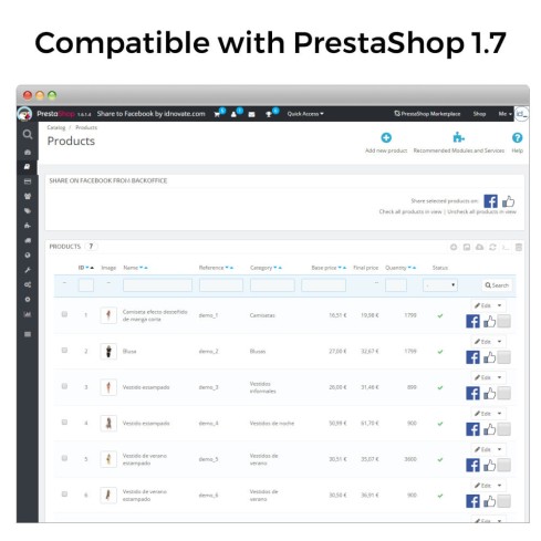 Module Partage sur Réseau Social depuis le Backoffice pour PrestaShop
