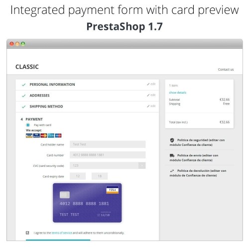 Modulo Pagamento offline/manuale con carta di credito/debito per PrestaShop