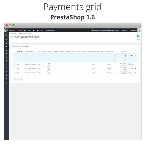 Modulo Pagamento offline/manuale con carta di credito/debito per PrestaShop